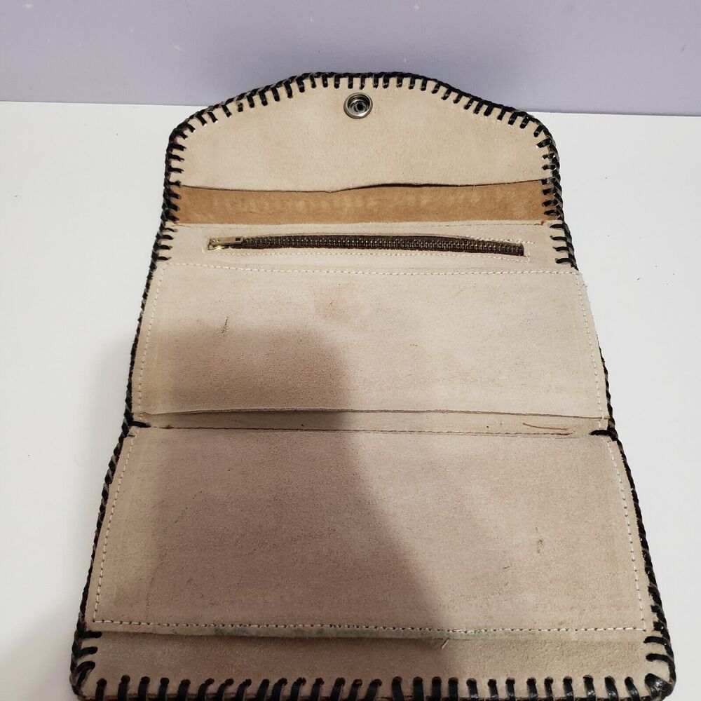 Handmade Leather Trifold Women's Wallet 7" - Picture 6 of 11